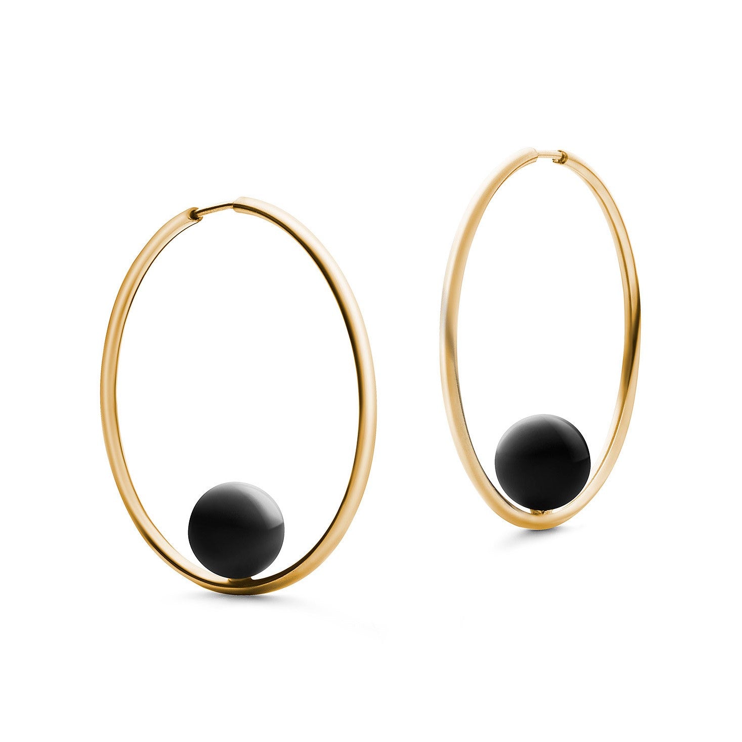 Jukserei Ohrringe "Alba Stone Hoops" gold Gold Schwarz
