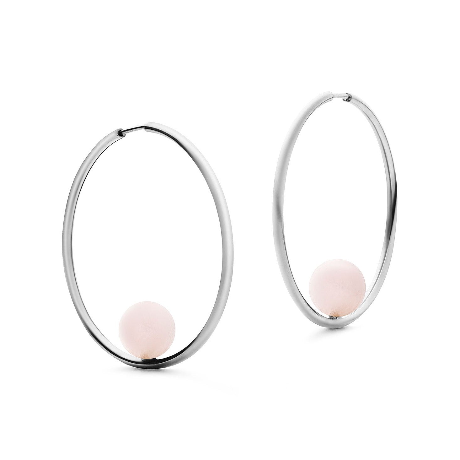 Jukserei Ohrringe "Alba Stone Hoops" silber Silber Rose