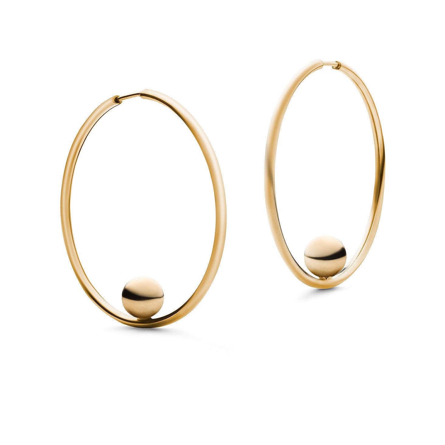 Jukserei Ohrringe "Alba Hoop" Gold Ohrringe: Ø 35 mm Ball: Ø 7 mm