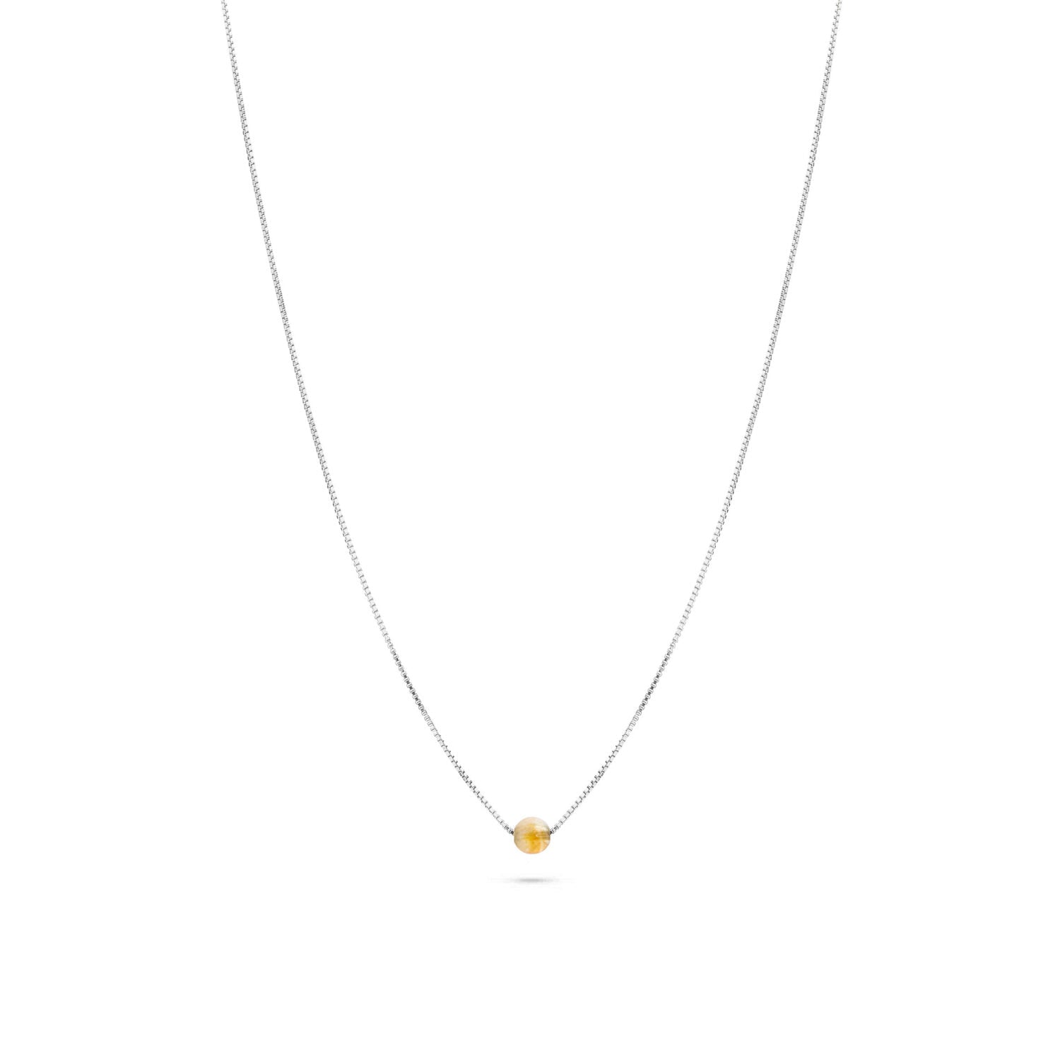 Jukserei silberne Halskette "Birthstone"- Monate November Citrin Silber