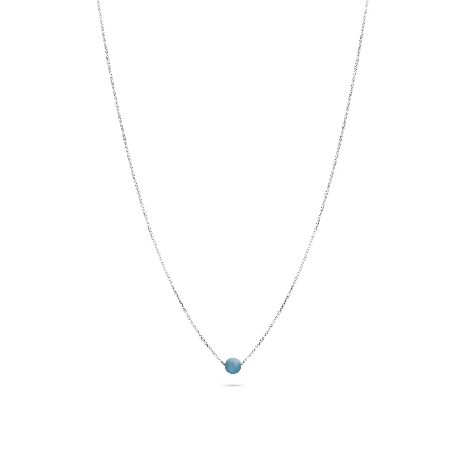 Jukserei silberne Halskette "Birthstone"- Monate Dezember Türkis Silber