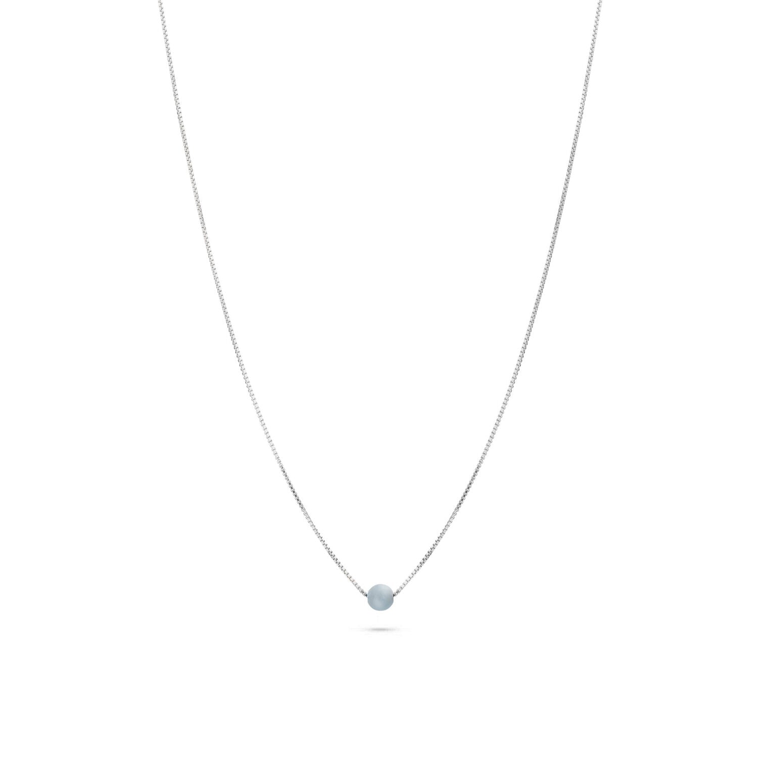 Jukserei silberne Halskette "Birthstone"- Monate März Aquamarin Silber