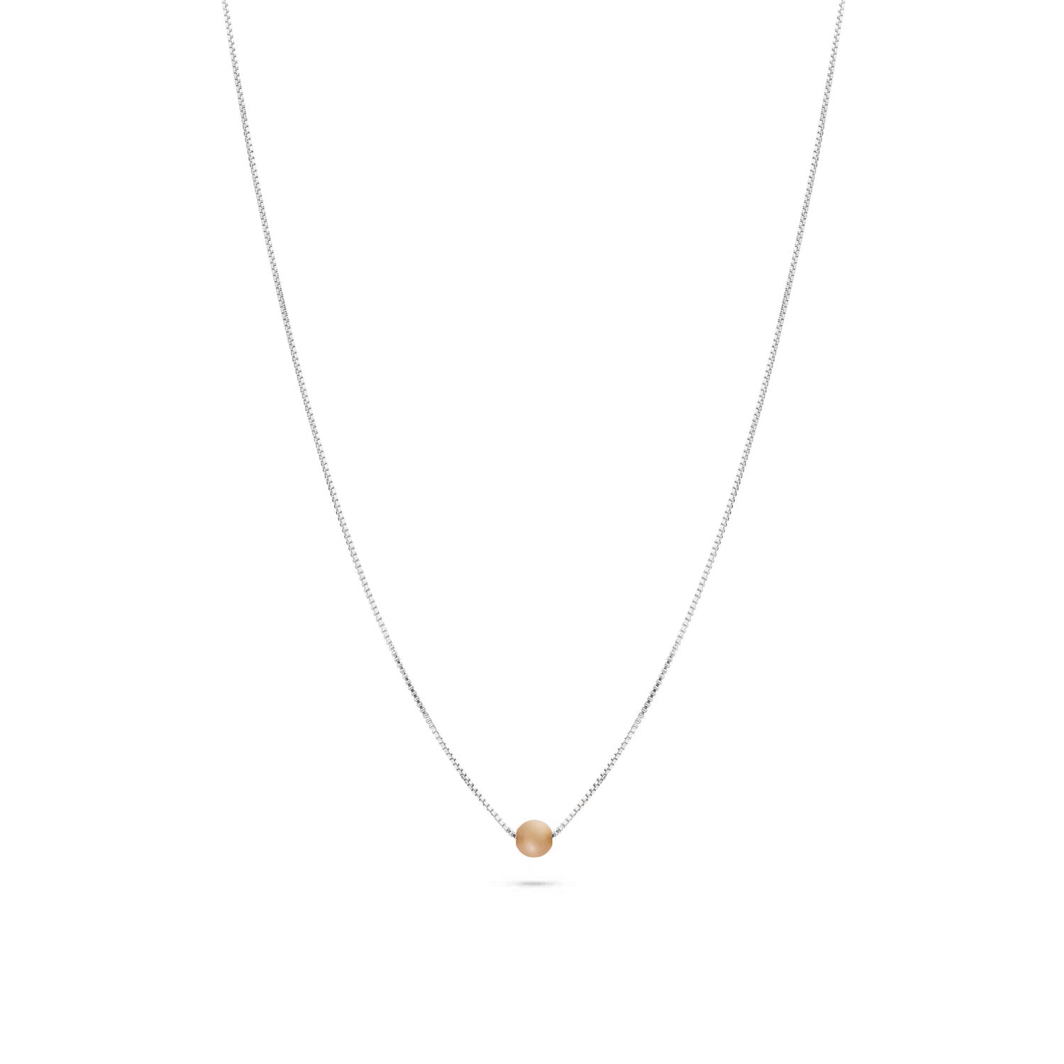 Jukserei silberne Halskette "Birthstone"- Monate Juni Pfirsich Mondstein Silber