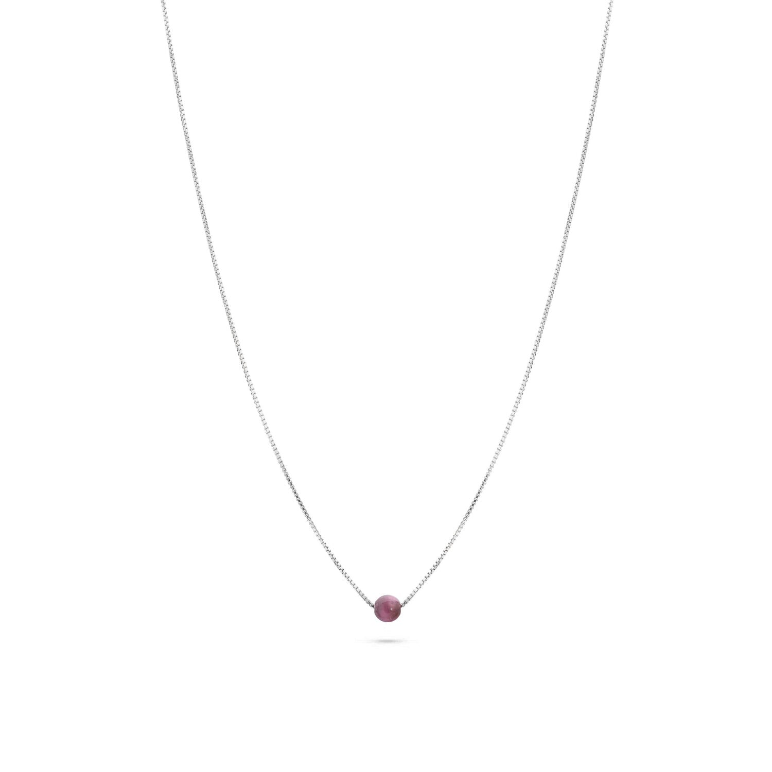 Jukserei silberne Halskette "Birthstone"- Monate Juli Rubin Silber