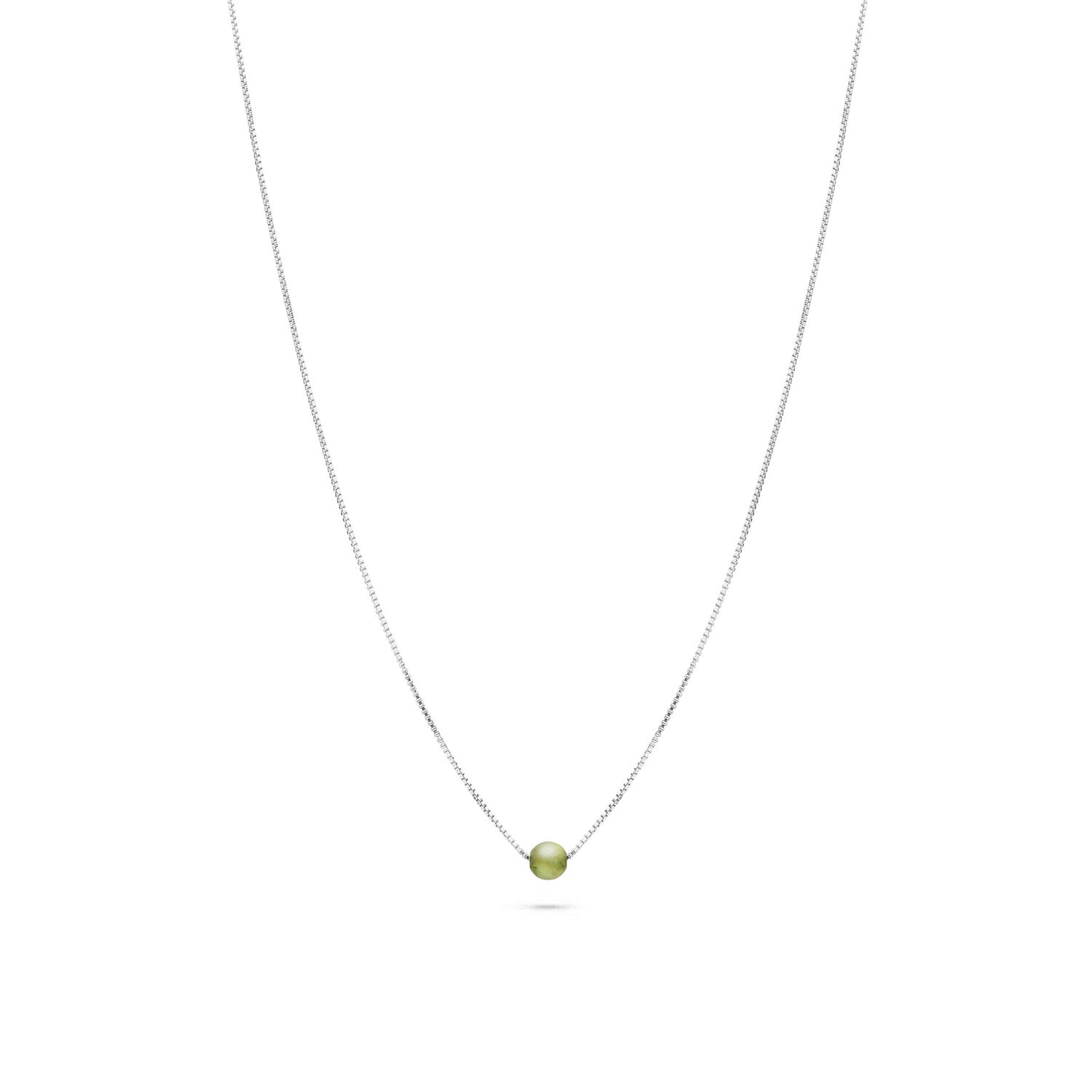 Jukserei silberne Halskette "Birthstone"- Monate August Peridot Silber