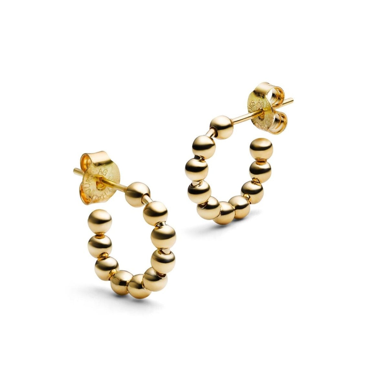 Jukserei Ohrstecker "BONBON HOOPS MINI" Gold Kugel: Ø 2 mm