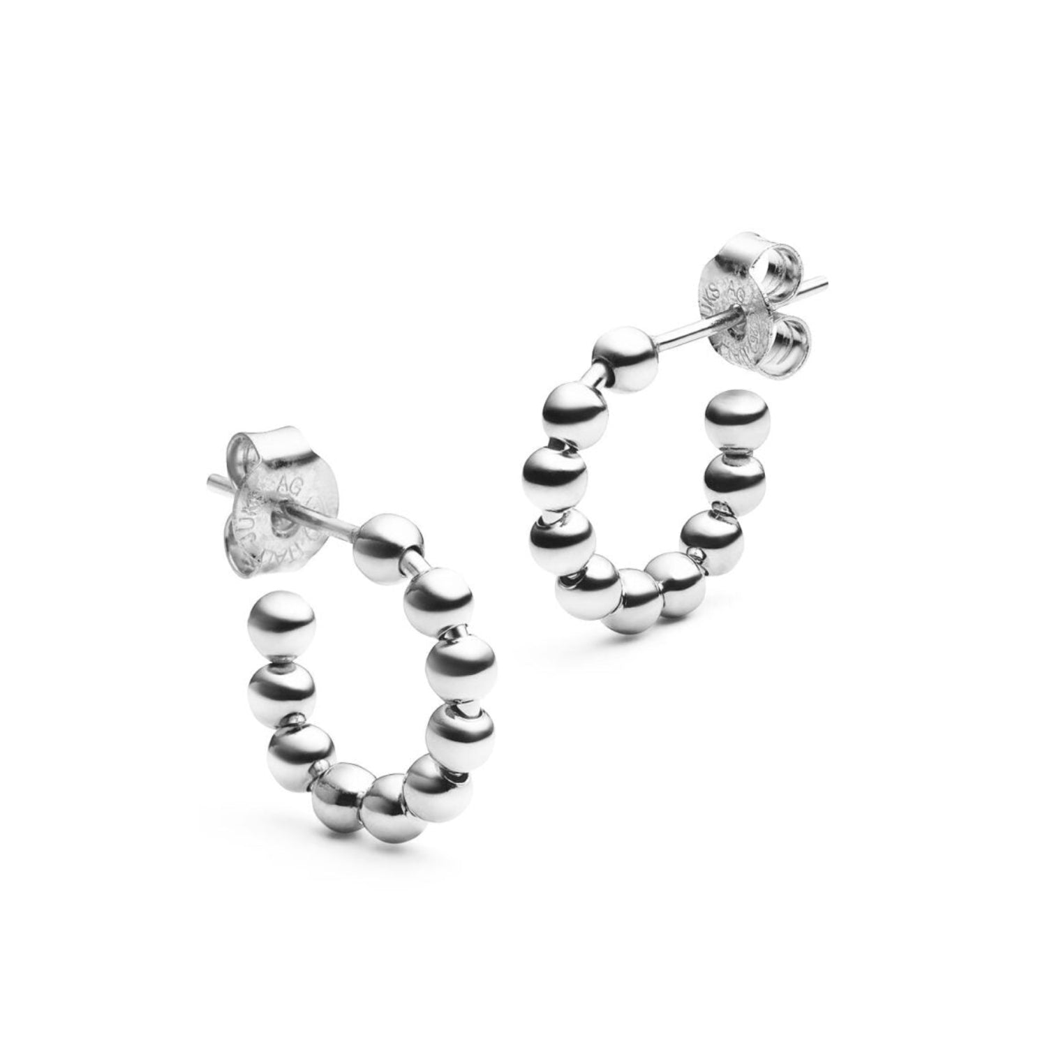 Jukserei Ohrstecker "BONBON HOOPS MINI" Silber Kugel: Ø 2 mm