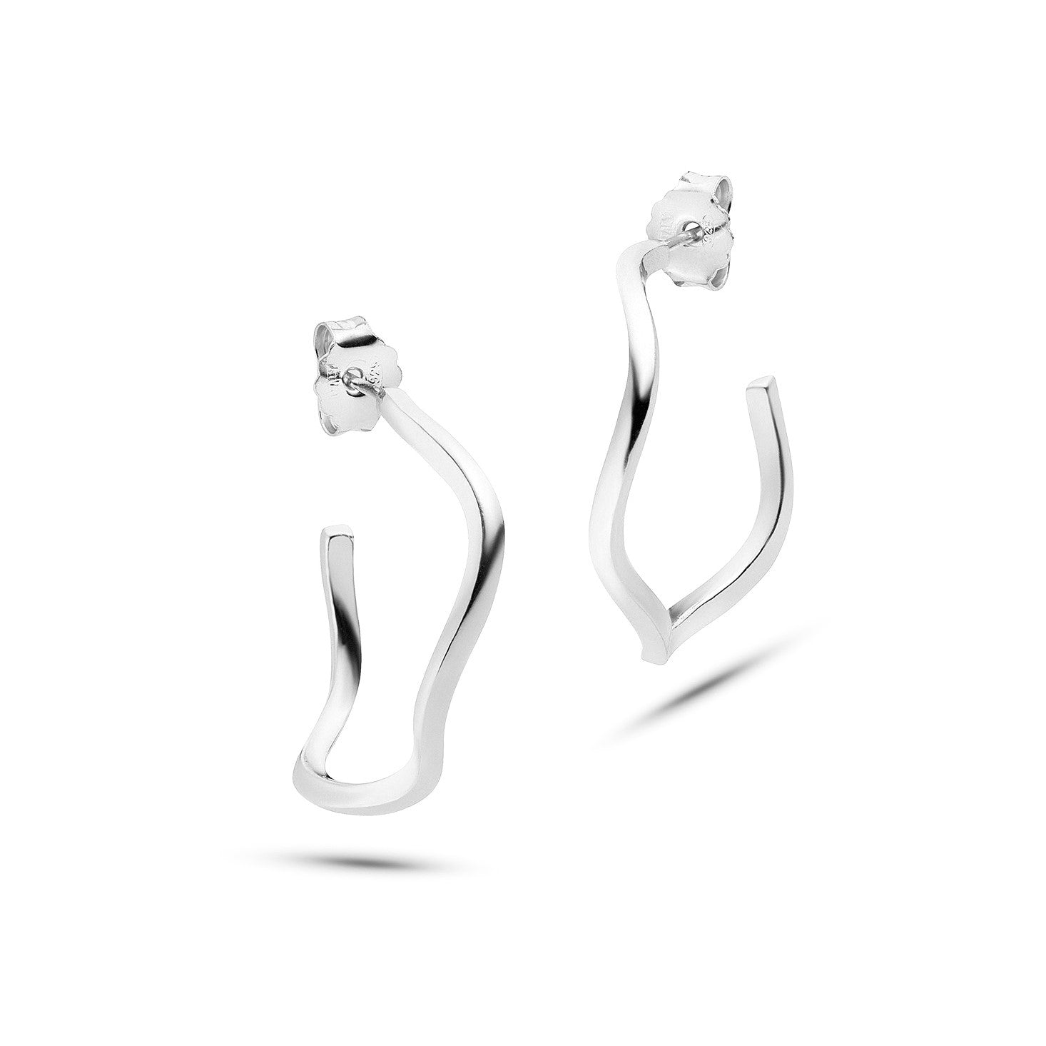 Jukserei Ohrringe "Flora Hoops" Silber