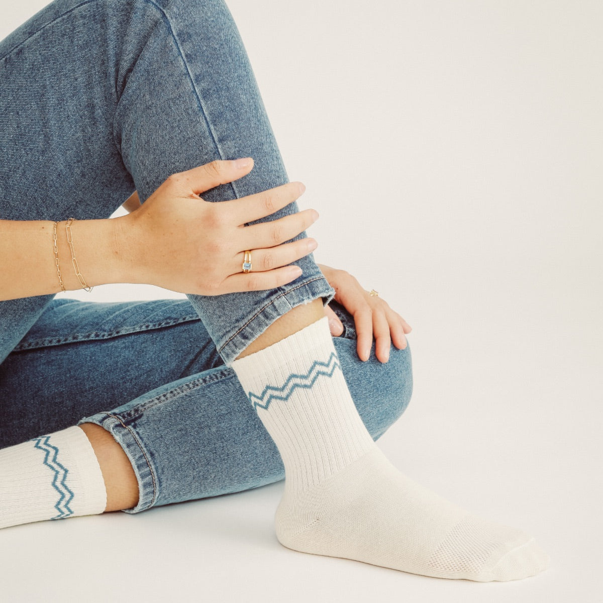 Jutelaune Socken "Zig Zag" Jeans