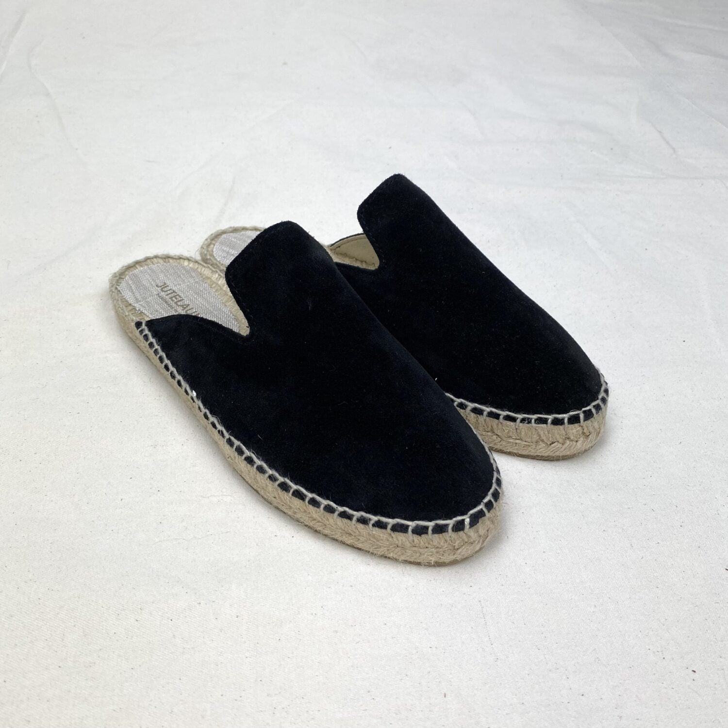 Jutelaune Mules aus Wildleder Schwarz