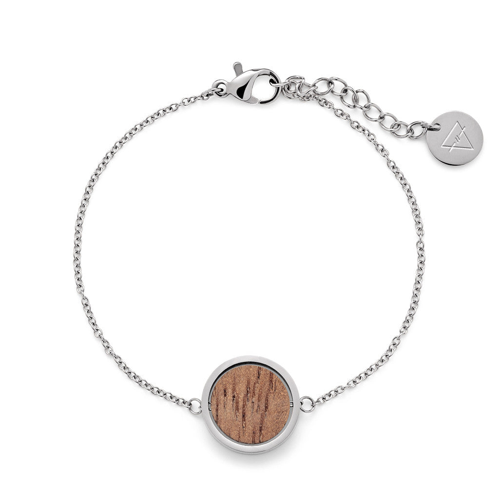 KERBHOLZ Armband "CIRCLE BRACELET" Walnut Shiny Silver