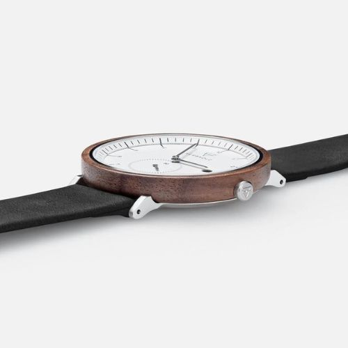KERBHOLZ Armbanduhr "ANTON" - Walnut - Silver - Midnight Black