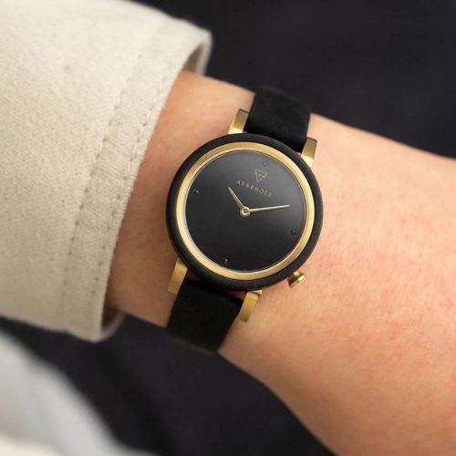 KERBHOLZ Armbanduhr "LUISE" - Sandalwood - Midnight Black