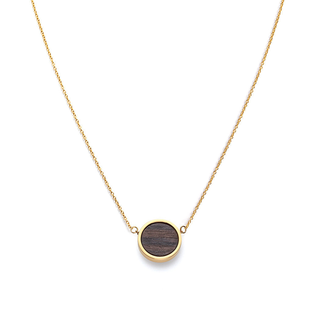 KERBHOLZ Halskette "CIRCLE NECKLACE" Dark Walnut Gold