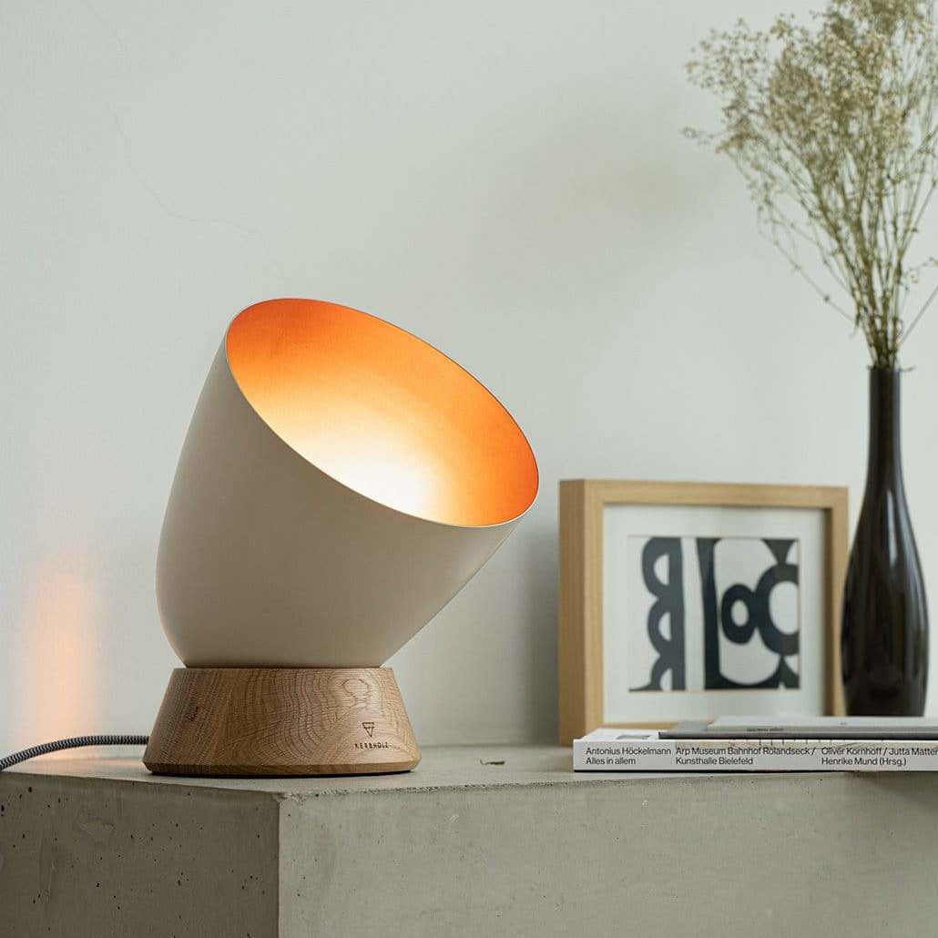 KERBHOLZ Tisch- und Bodenlampe "Konus" Oak