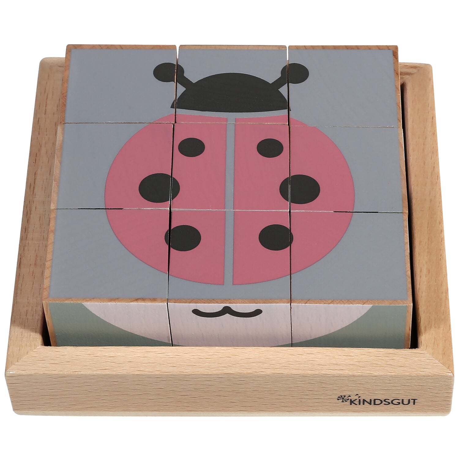 KINDSGUT Holzwürfel-Puzzle Tiere