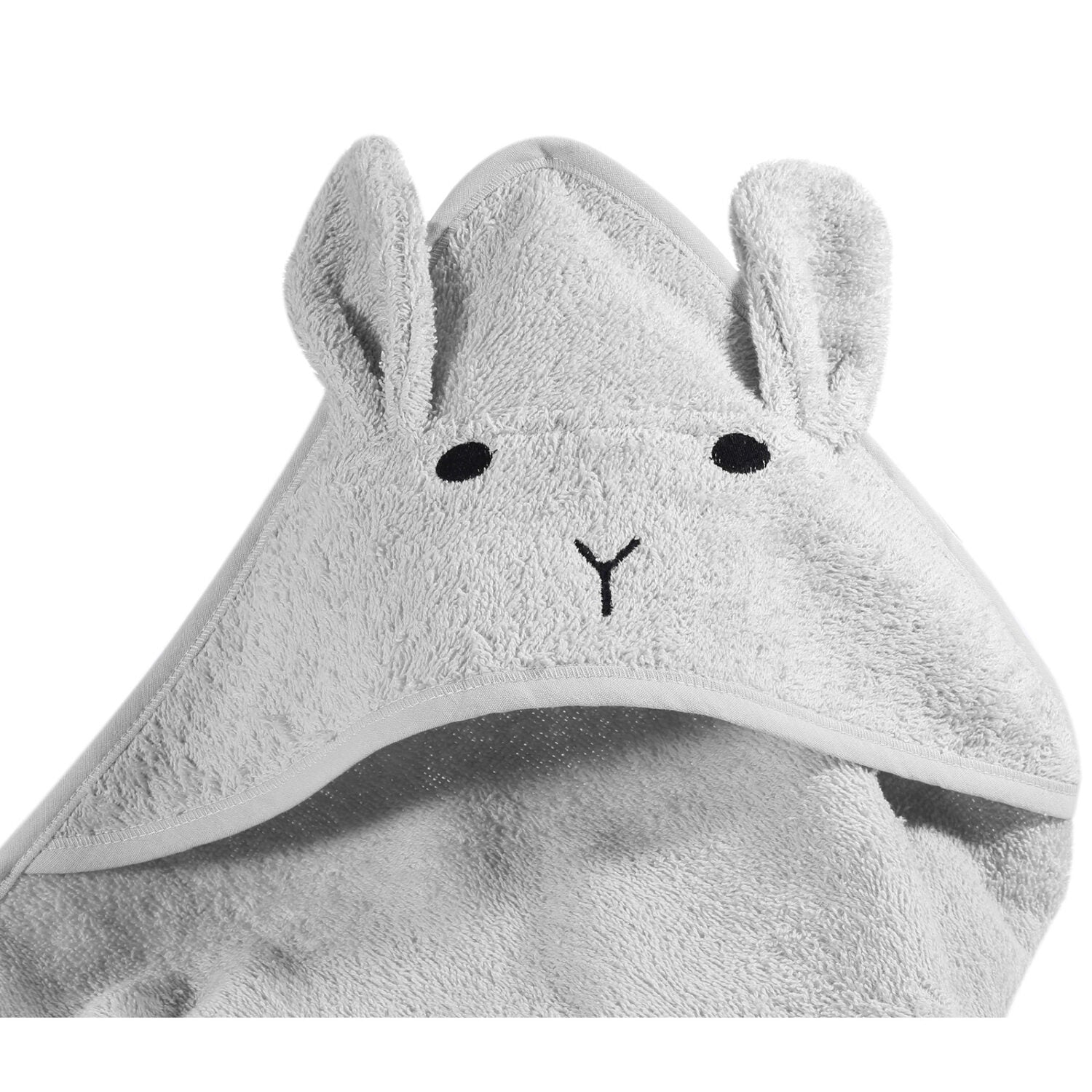 KINDSGUT Kapuzenhandtuch Hase Grau