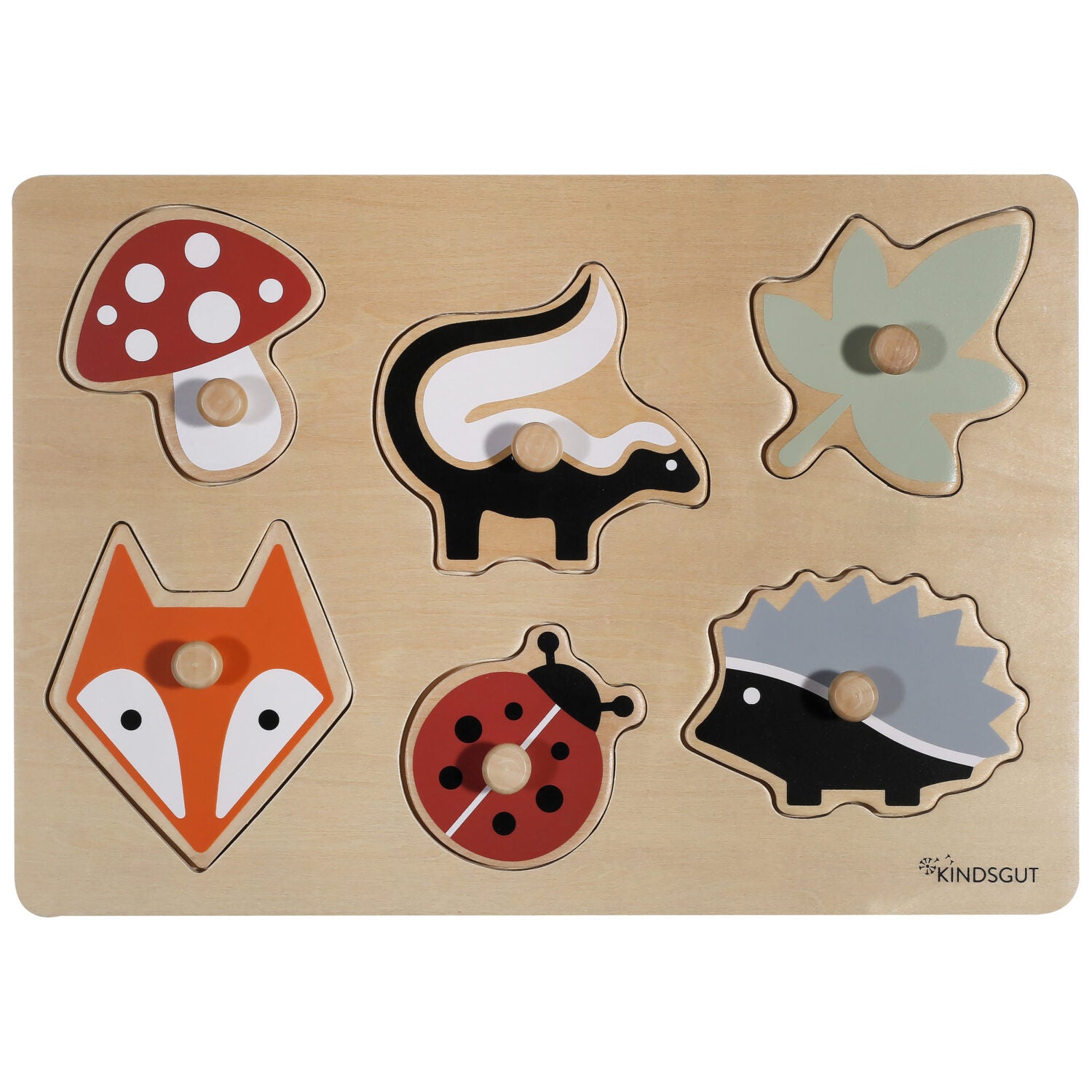 KINDSGUT Steckpuzzle Wald