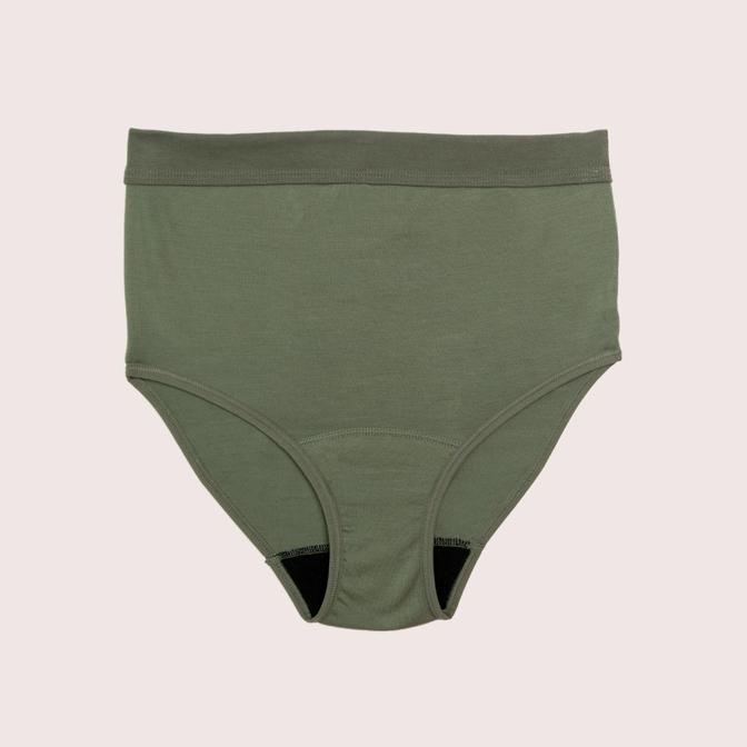 KORA MIKINO Veganer Ausfluss-Panty "SCHWANGERSCHAFT HIGH WAIST NAOMI" Grün