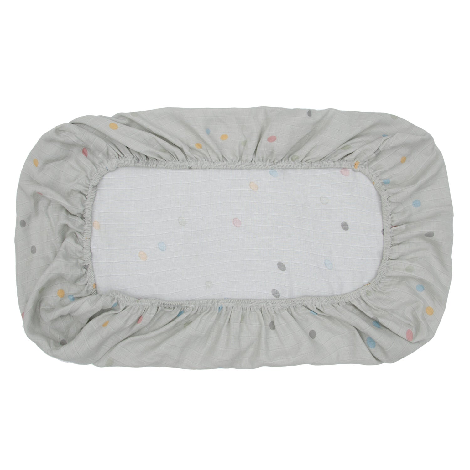 Kindsgut Musselin Spannbettlaken Punkte 60x120 cm (2)