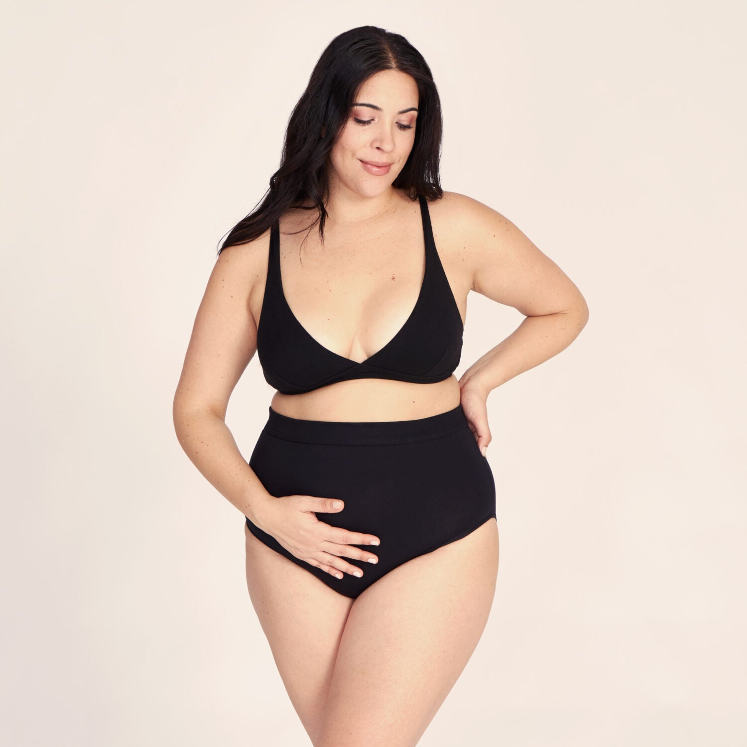 KORA MIKINO Vegane Perioden- und Wochenbett "HIGH WAIST SERENA" Schwarz