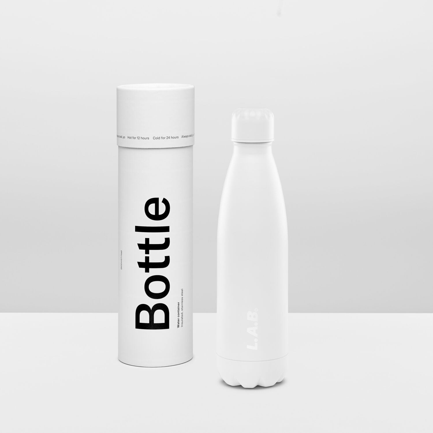L.A.B. Isolierte Edelstahl Flasche 500ml weiß (2)