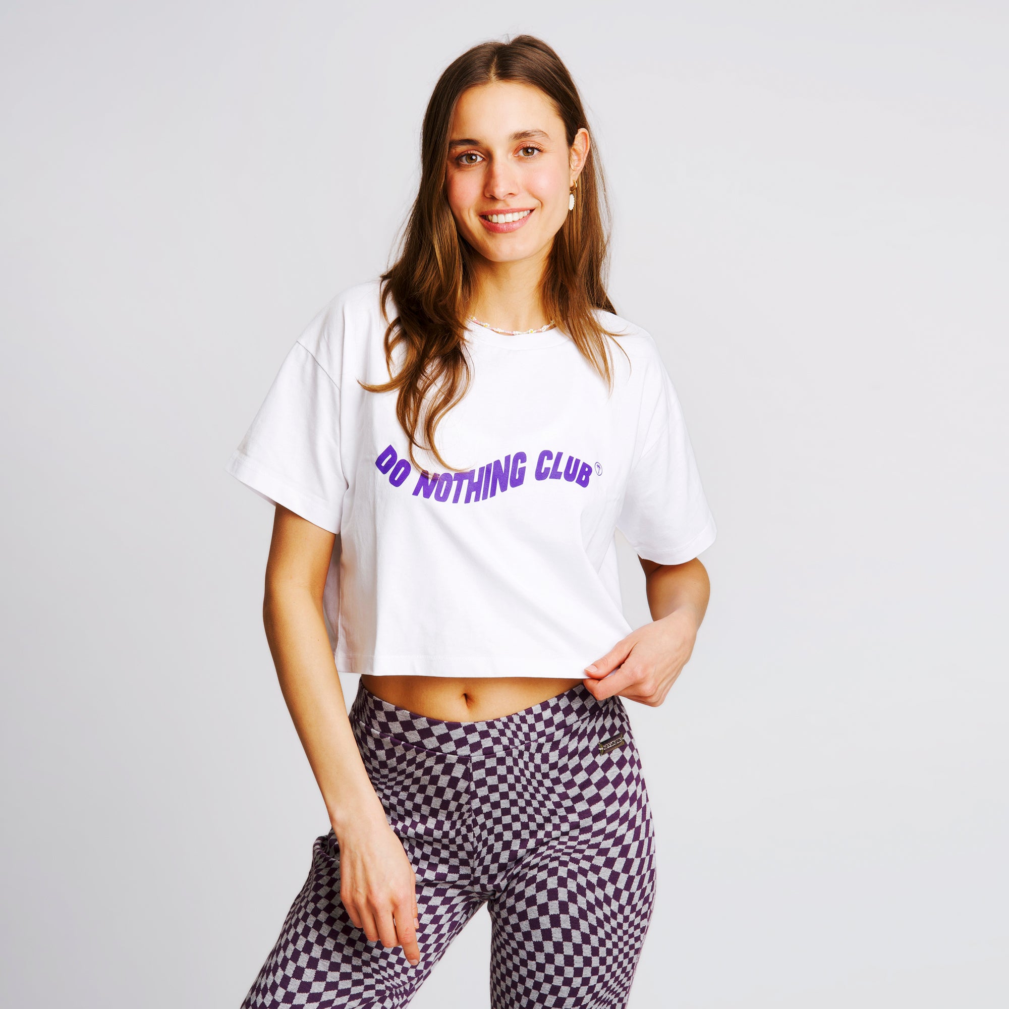 On Vacation Ladies Cropped Top "Swung" - White