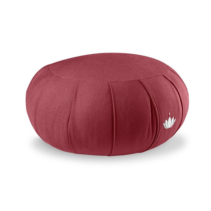 Lotuscrafts Zafu-Meditationskissen "Zen Kapok" Bordeaux