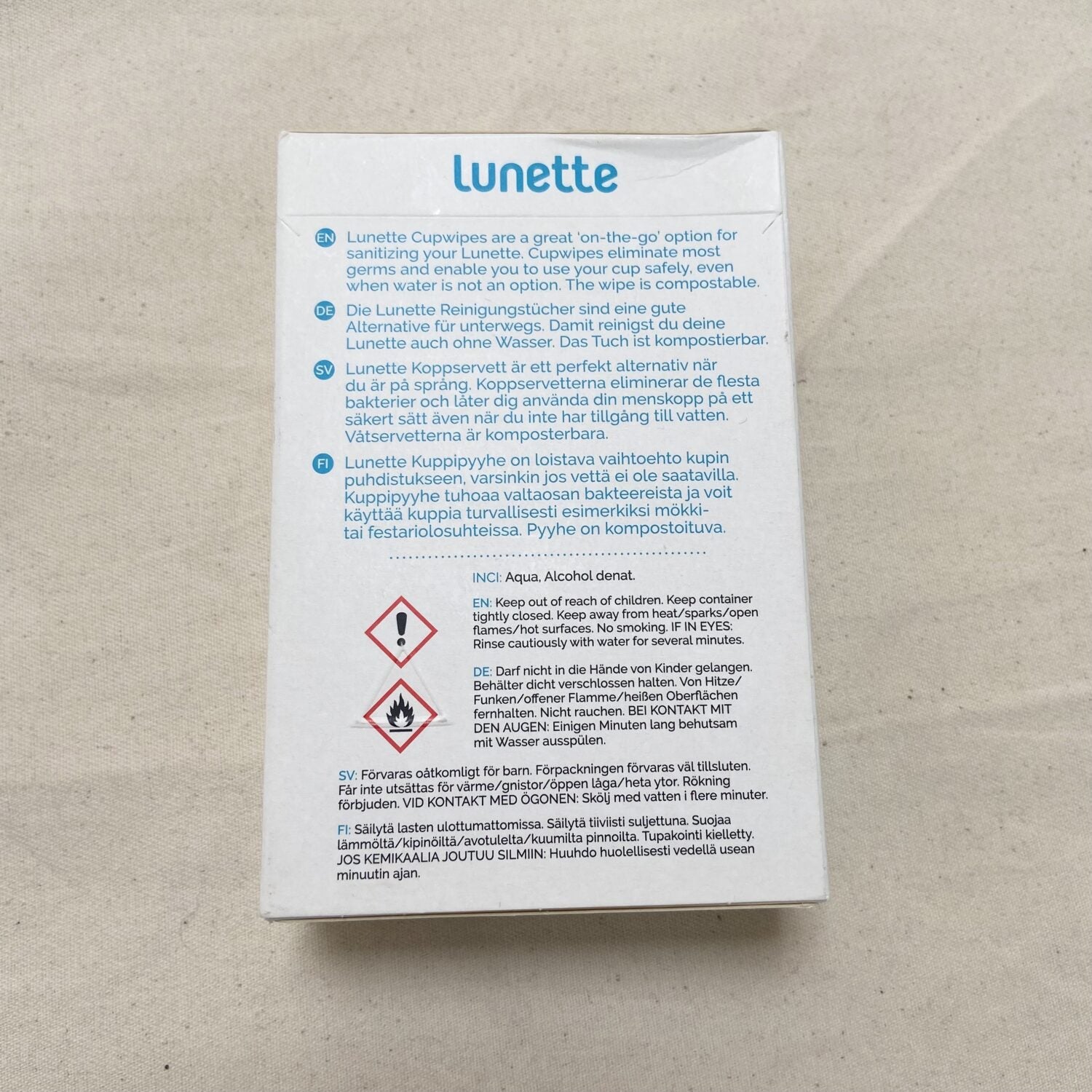 Lunette Cup Wipes Reinigungstücher - Dritte Wahl