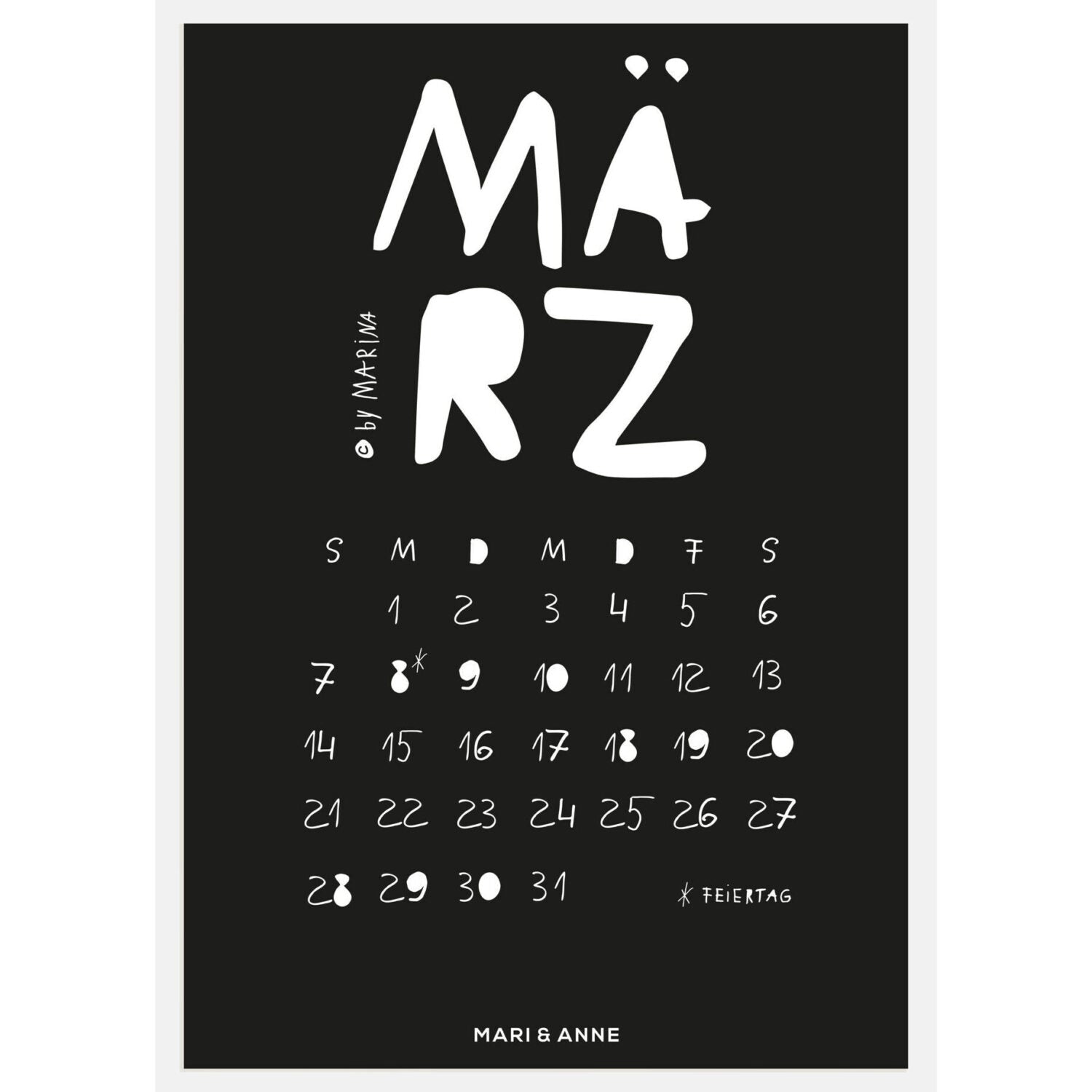 MARI&ANNE Kalender 2021 by Marina&Friends - Dritte Wahl