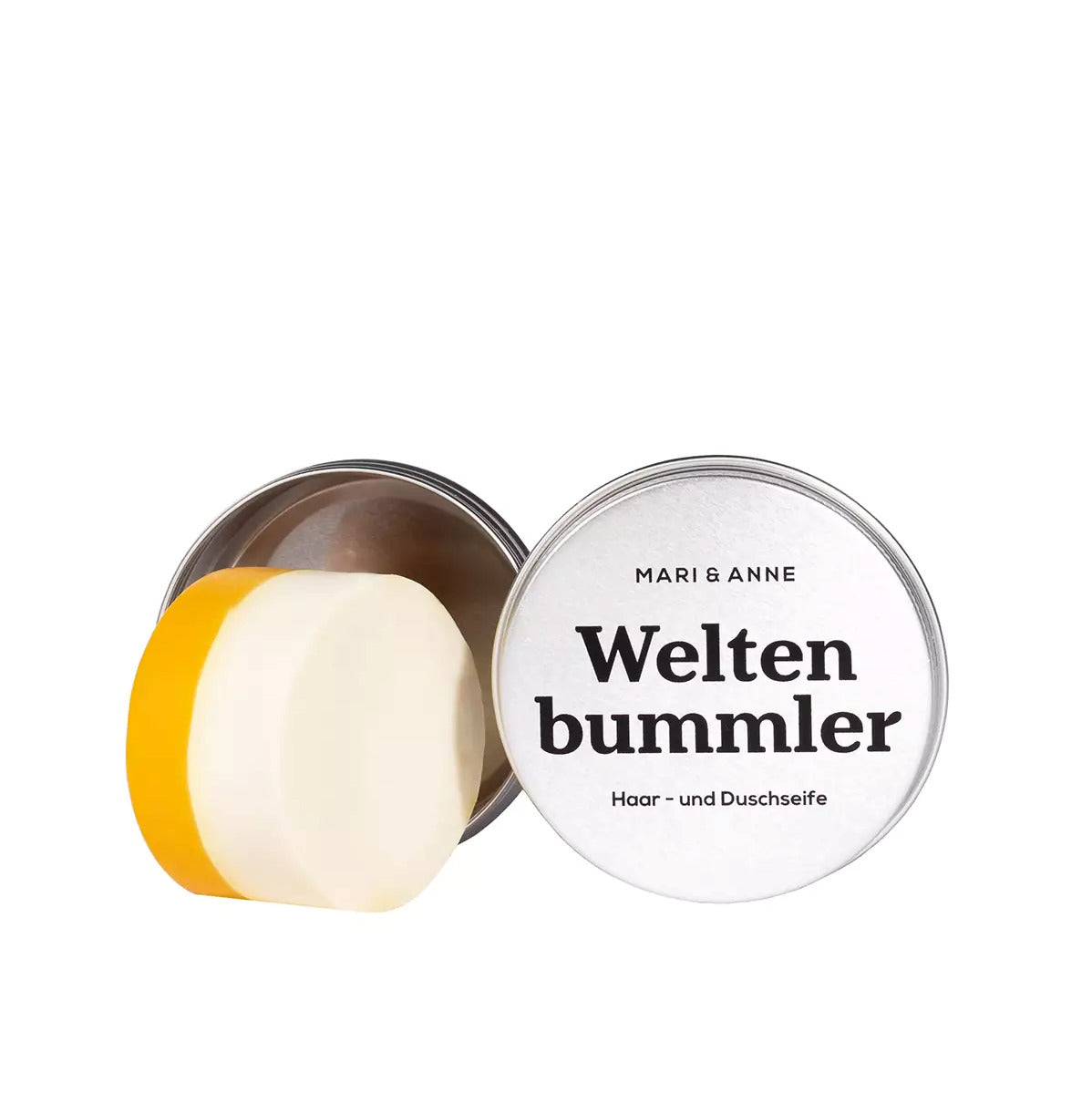 MARI&ANNE Haar- und Duschseife mit Dose "Weltenbummler" 80 g