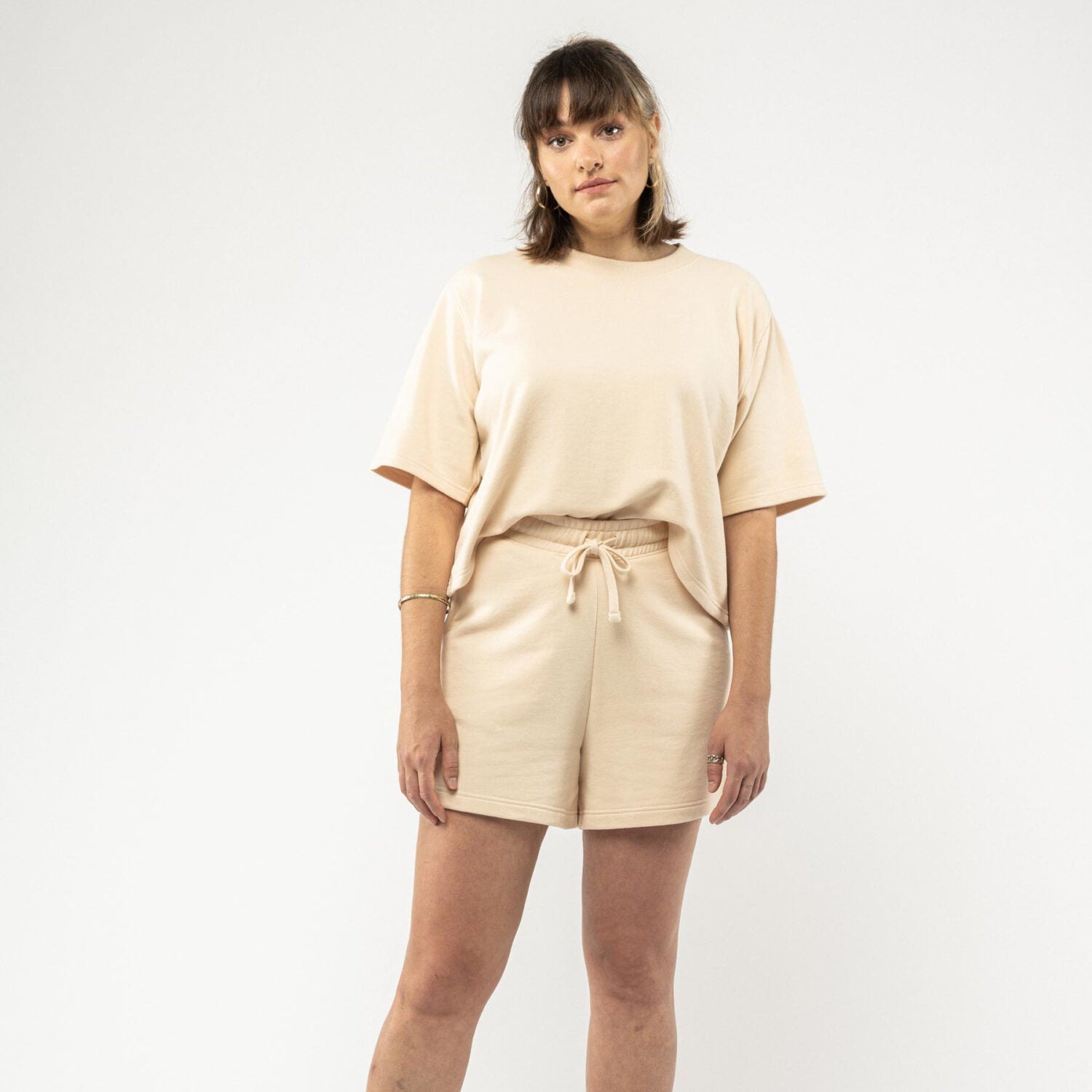 MELA Damen French Terry Shorts "AARANY" - Oat