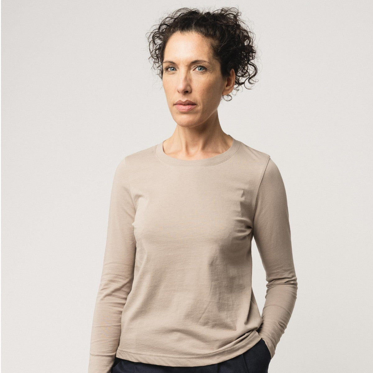 MELA Damen Langarmshirt REENA - taupe_1