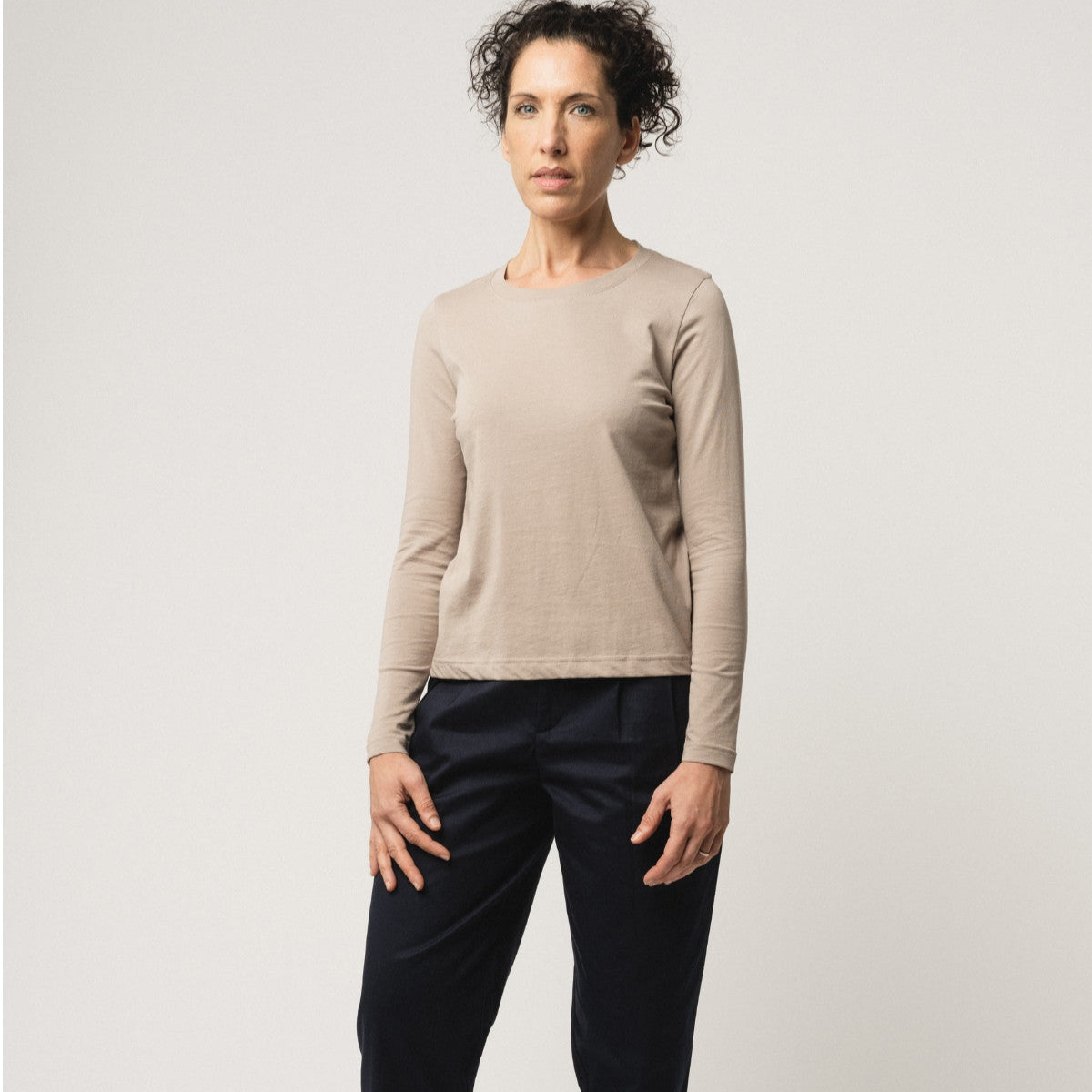 MELA Damen Langarmshirt REENA - taupe_3