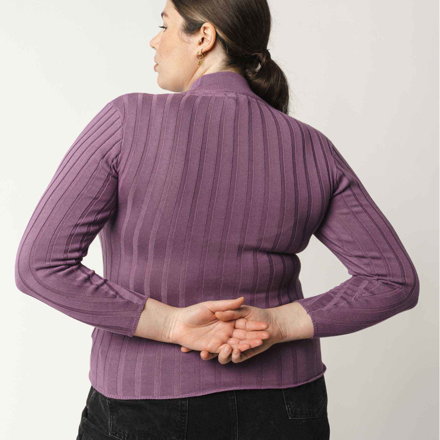 MELA Damen Rippstrickpullover AMBA - lila_3