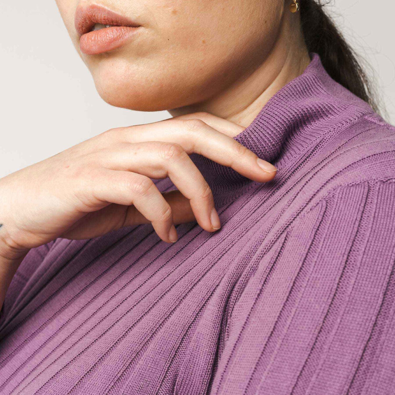 MELA Damen Rippstrickpullover AMBA - lila_5