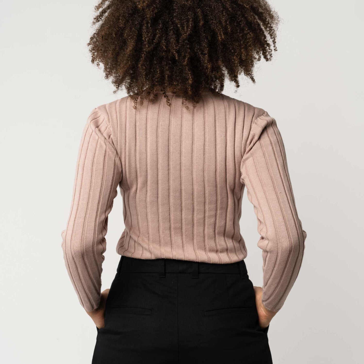 MELA Damen Rippstrickpullover "AMBA" - rose