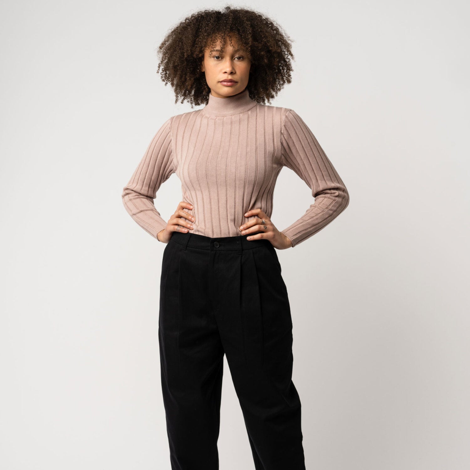 MELA Damen Rippstrickpullover "AMBA" - rose