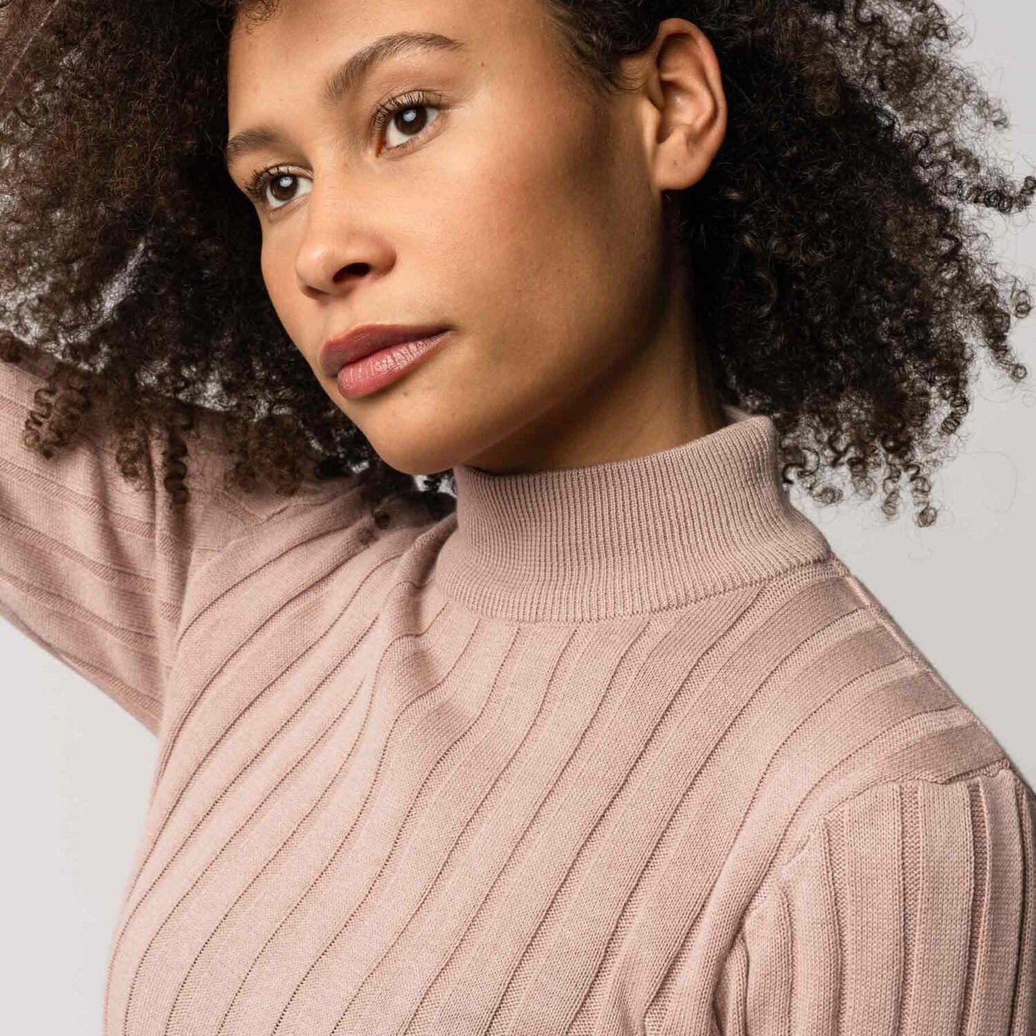MELA Damen Rippstrickpullover "AMBA" - rose