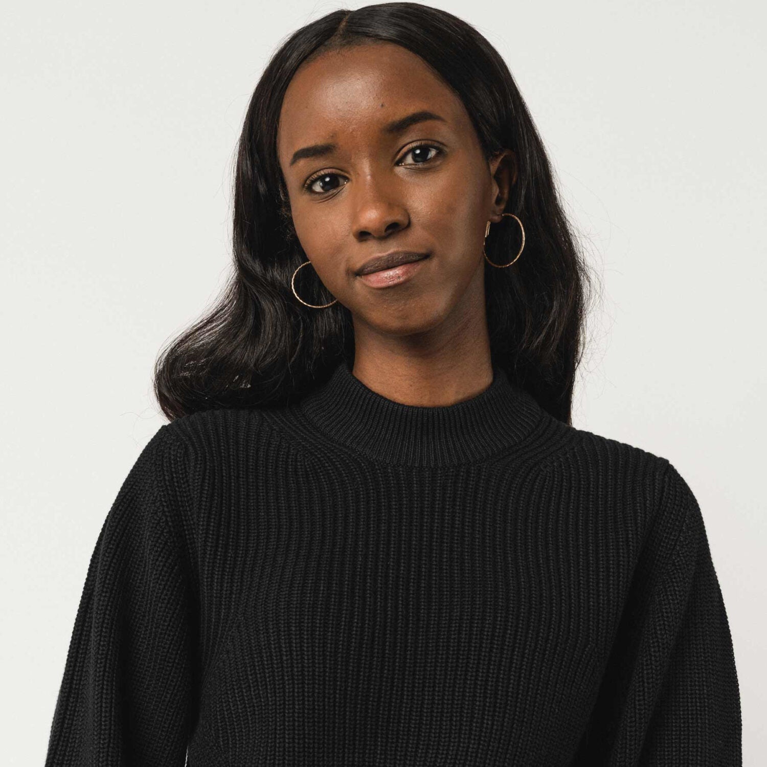 MELA Damen Rippstrickpullover "RIYA" - schwarz