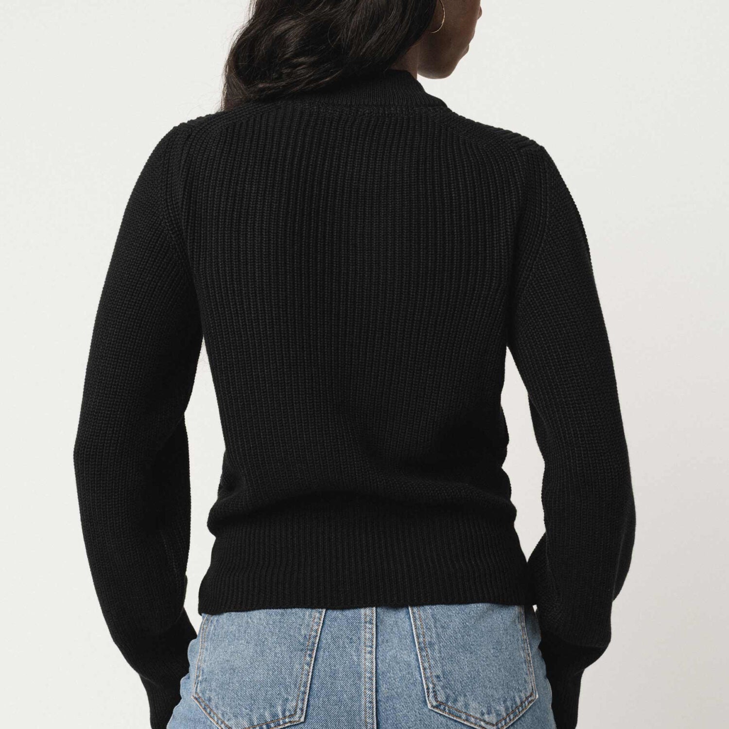 MELA Damen Rippstrickpullover "RIYA" - schwarz