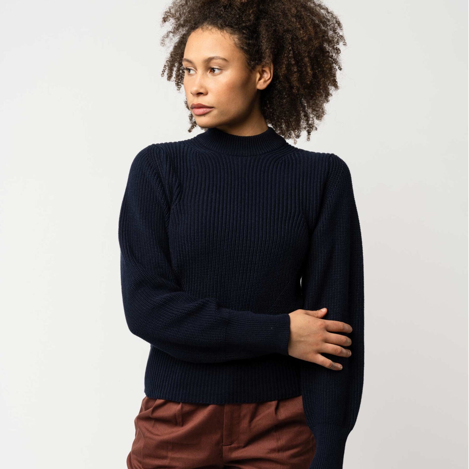 MELA Damen Rippstrickpullover "RIYA" - navy