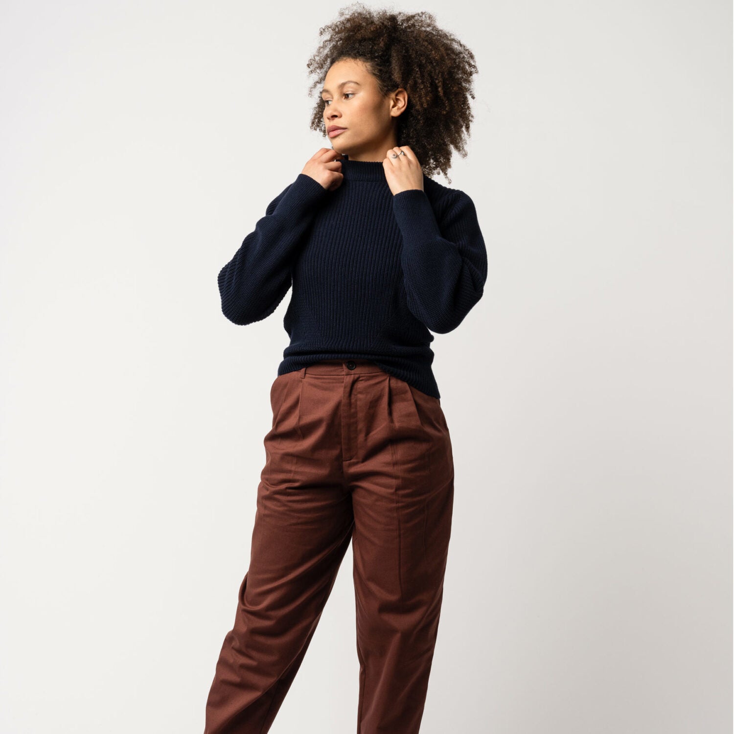 MELA Damen Rippstrickpullover "RIYA" - navy