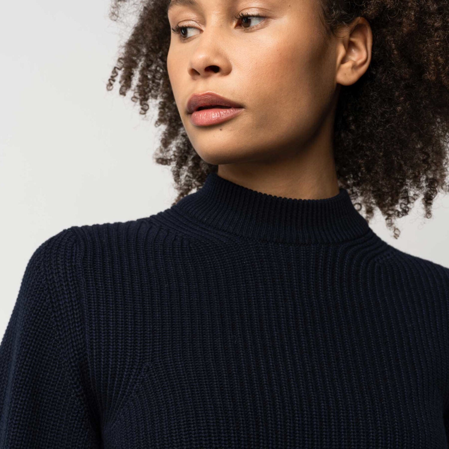 MELA Damen Rippstrickpullover "RIYA" - navy