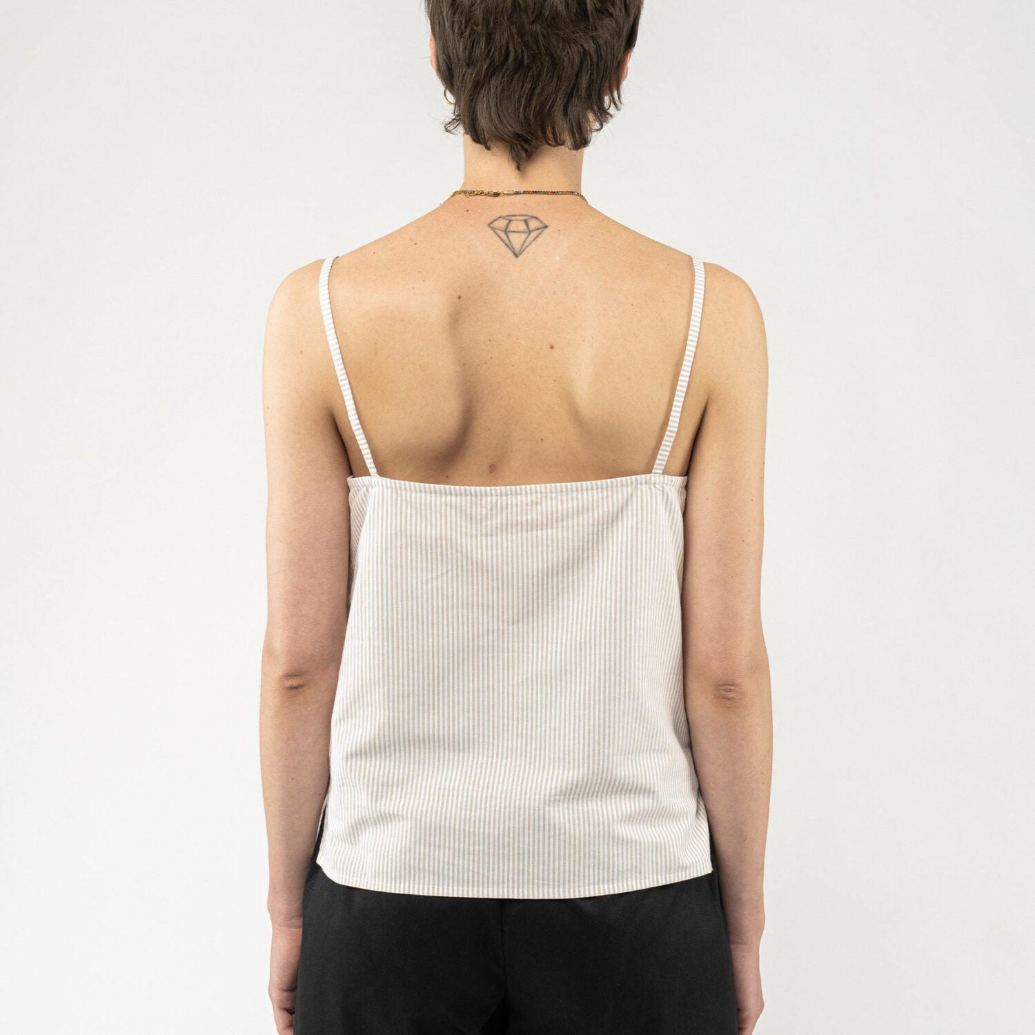 MELA Damen Top MOHINI - Beige Stripes_3