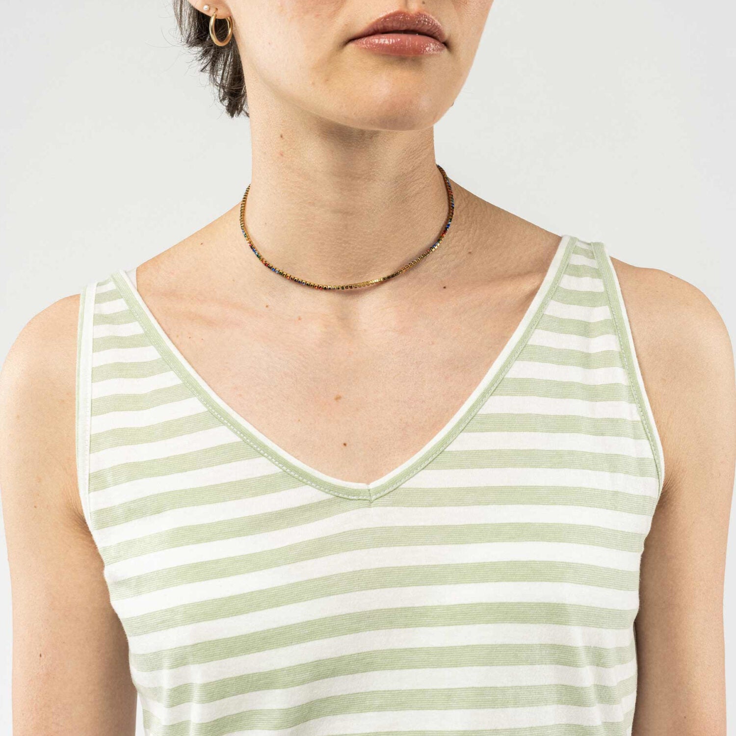 MELA Damen Top PINA - Thin Stripes Pastel Green_4