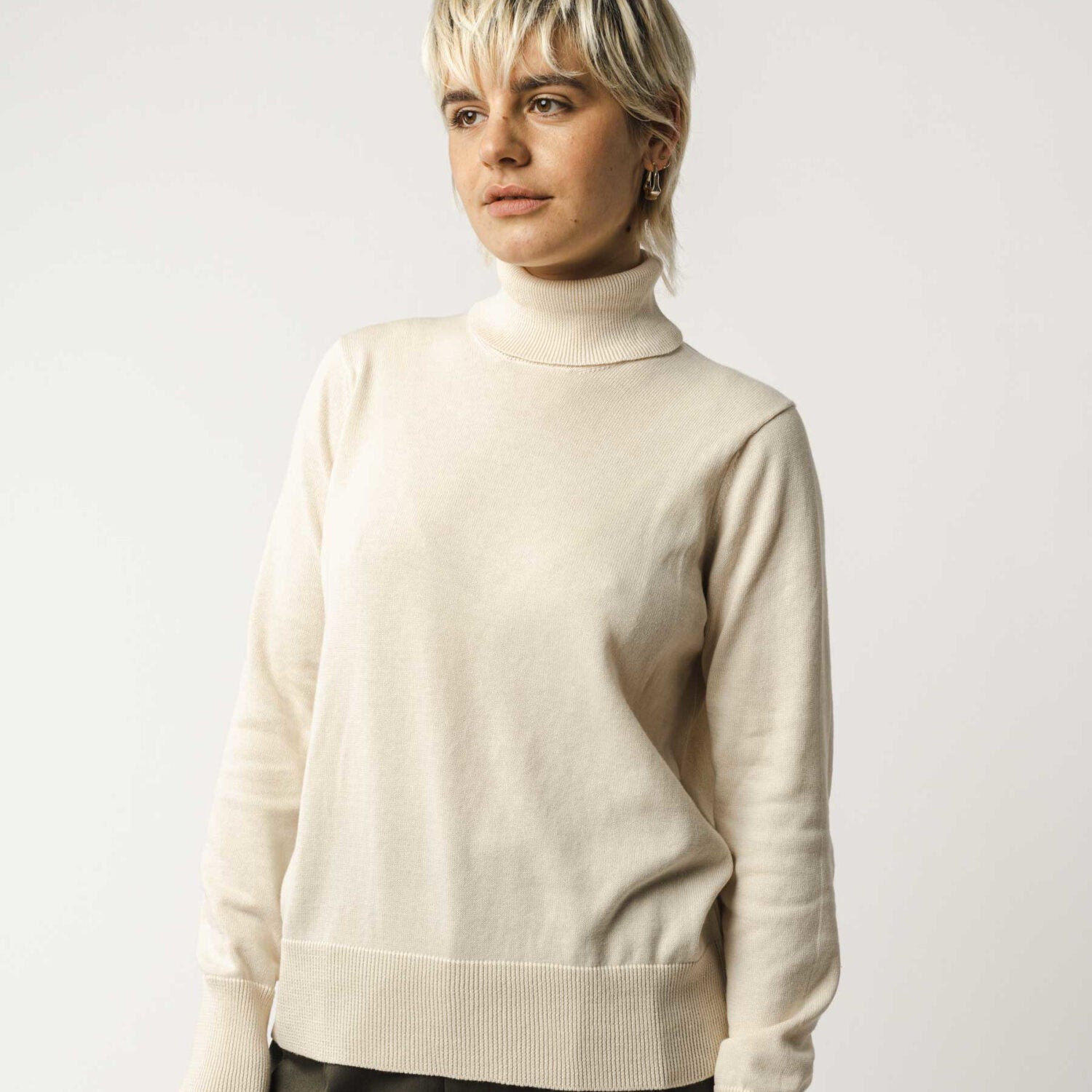 MELA Feinstrick Rollkragenpullover "MAYURA" Cream