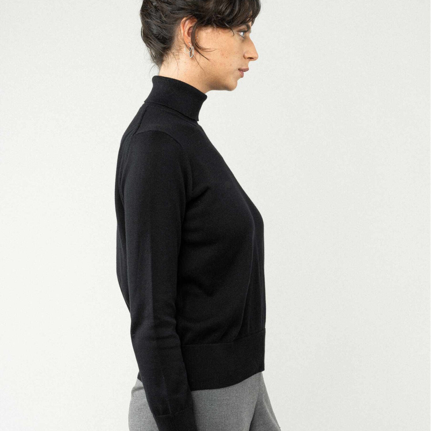 MELA Feinstrick Rollkragenpullover "MAYURA" - schwarz