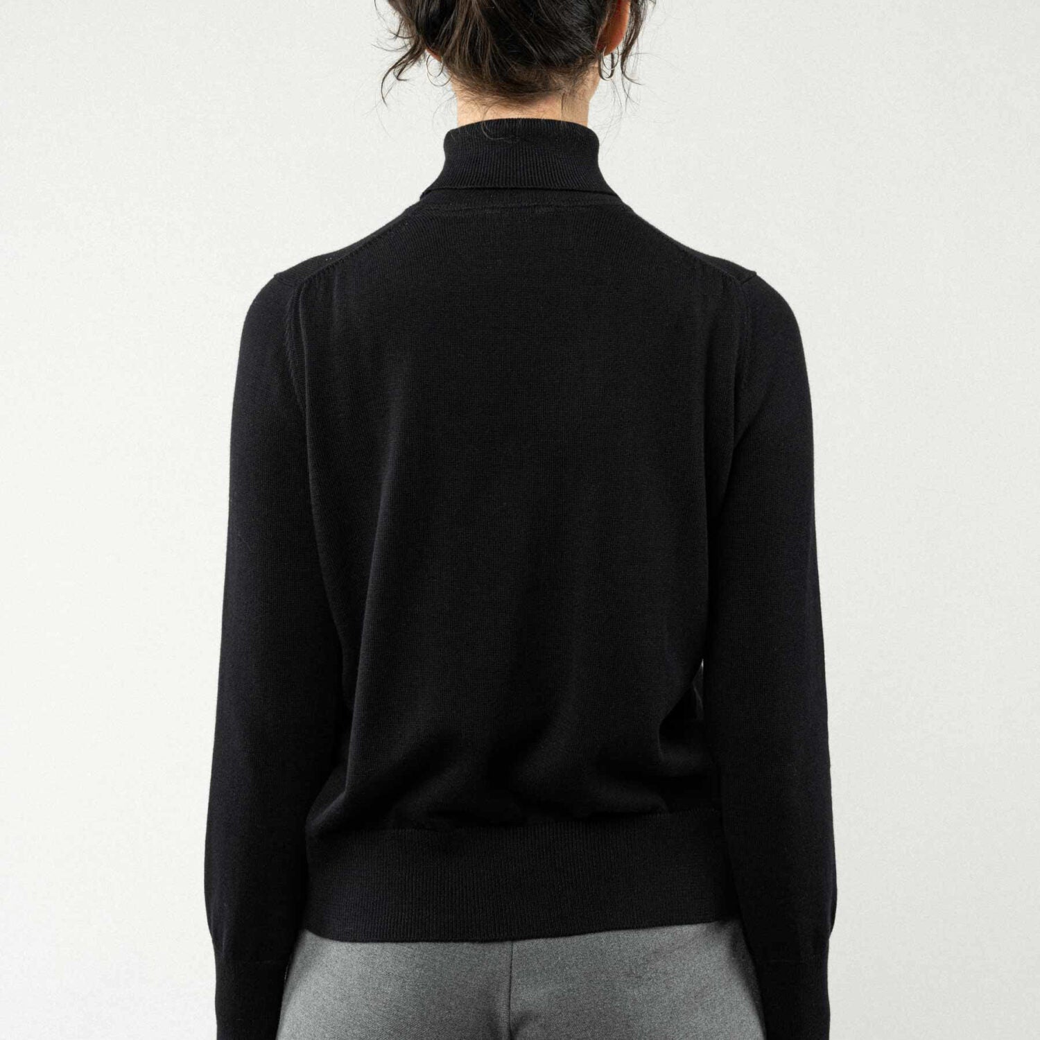 MELA Feinstrick Rollkragenpullover "MAYURA" - schwarz