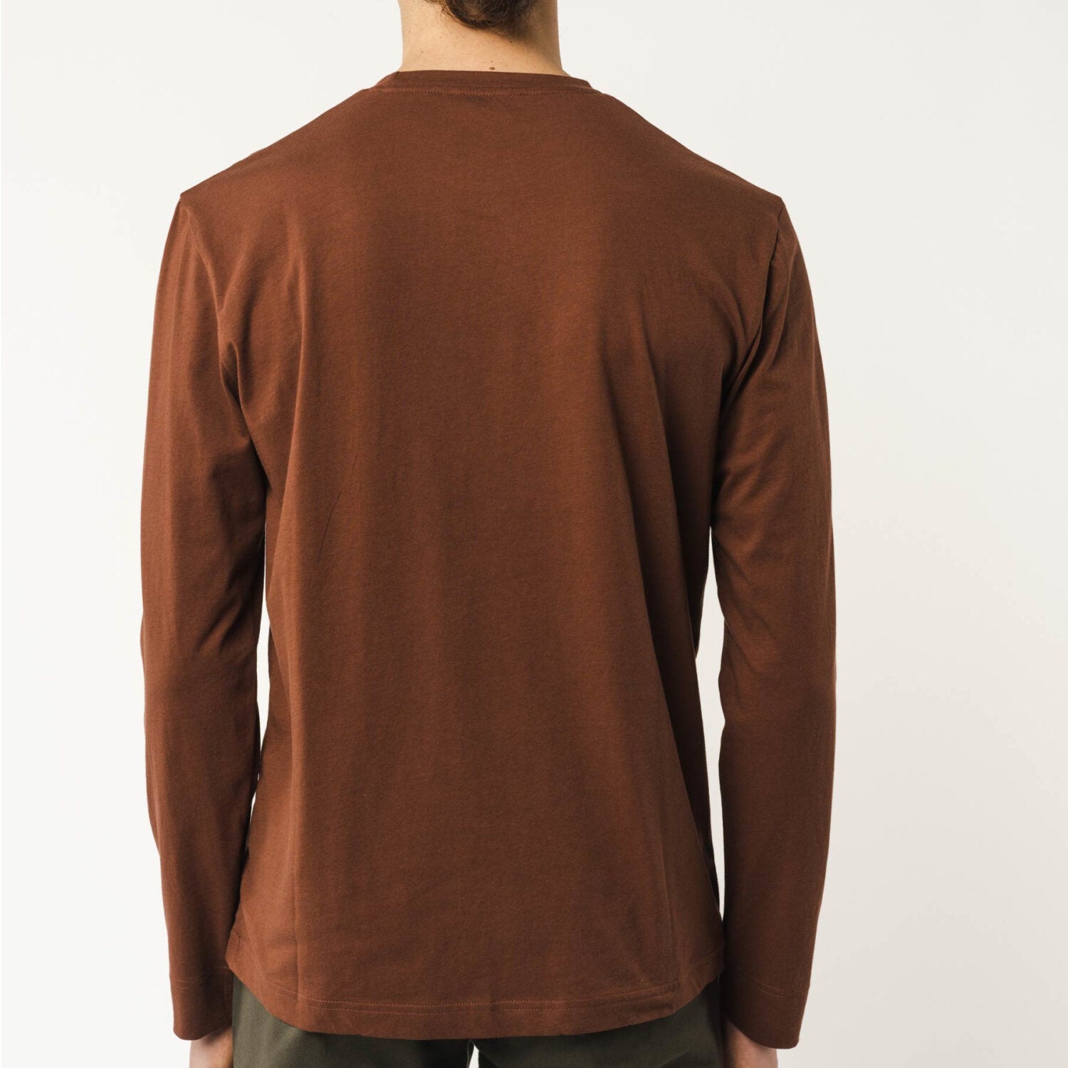 MELA Herren Basic Langarmshirt "JERIN" - mahagoni